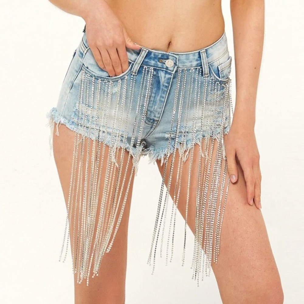 New Tennessee Rhinestone Denim Shorts